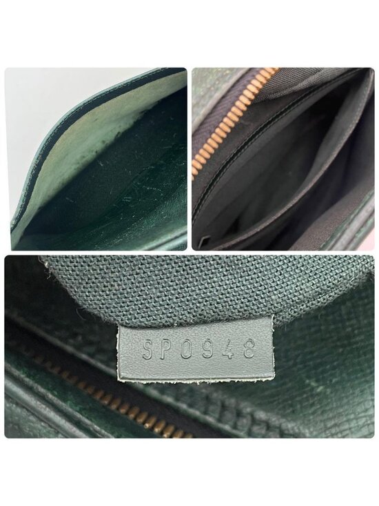 Louis Vuitton Green Taiga Leather Reporter PM Messenger Bag  Louis Vuitton Taiga Reporter PM Shoulder Bag Epi Sea Green